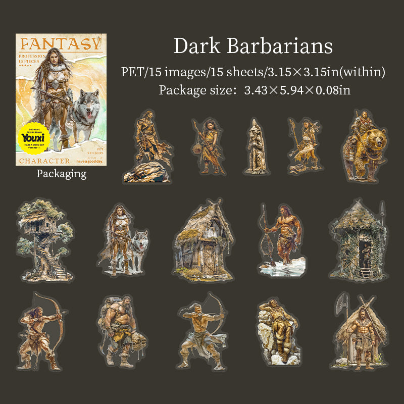15pcs FANTASY professionals PET-sticker pack (MLS25062704)