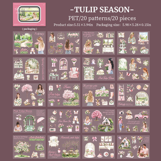 20pcs spring PET-pre cut sticker book(TZB26020307)