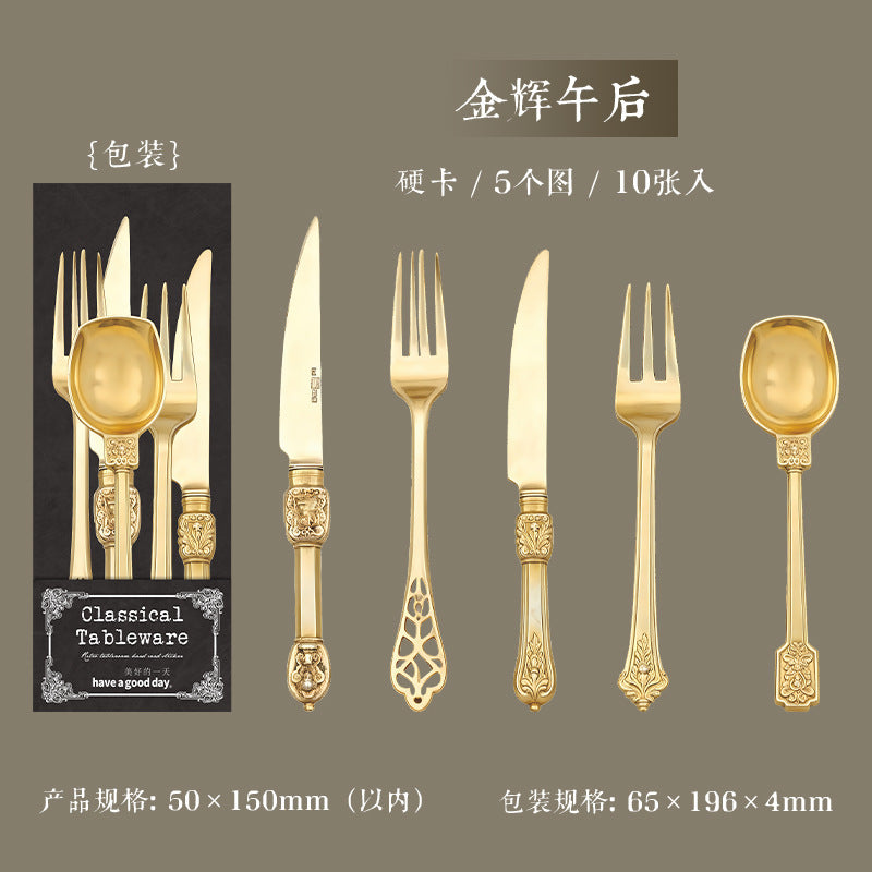 10pcs classical tableware sticker card sticker card pack(S25121207)