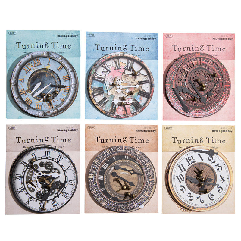 15pcs vintage clock sticker pack (S25112601)