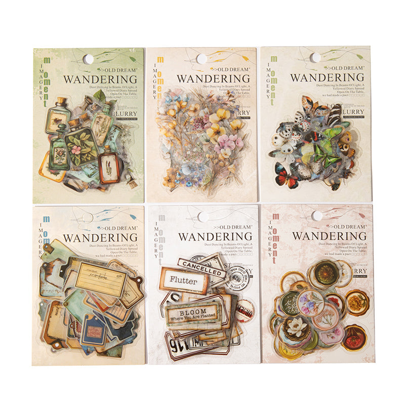 50 Stück Vintage-Aufkleberpackung (S25090406)