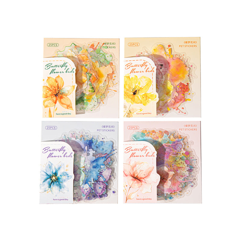 25pcs butterfly flower sticker pack (S25082702)