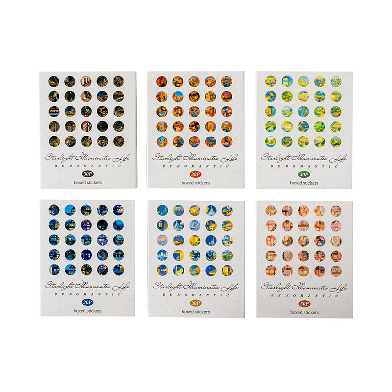Ask med 30 st stjärnljus washi-klistermärken (S25090101)