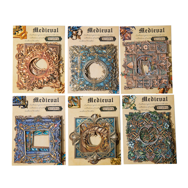 10-pack med medeltida ramkort och klistermärken (S25100902)