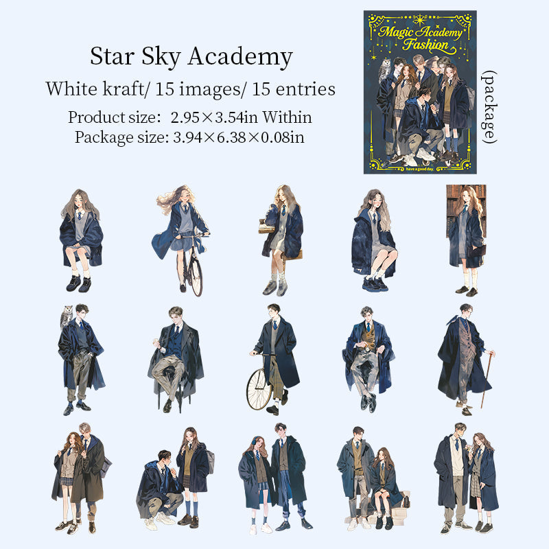 15pcs magic academy sticker pack (S25102108)