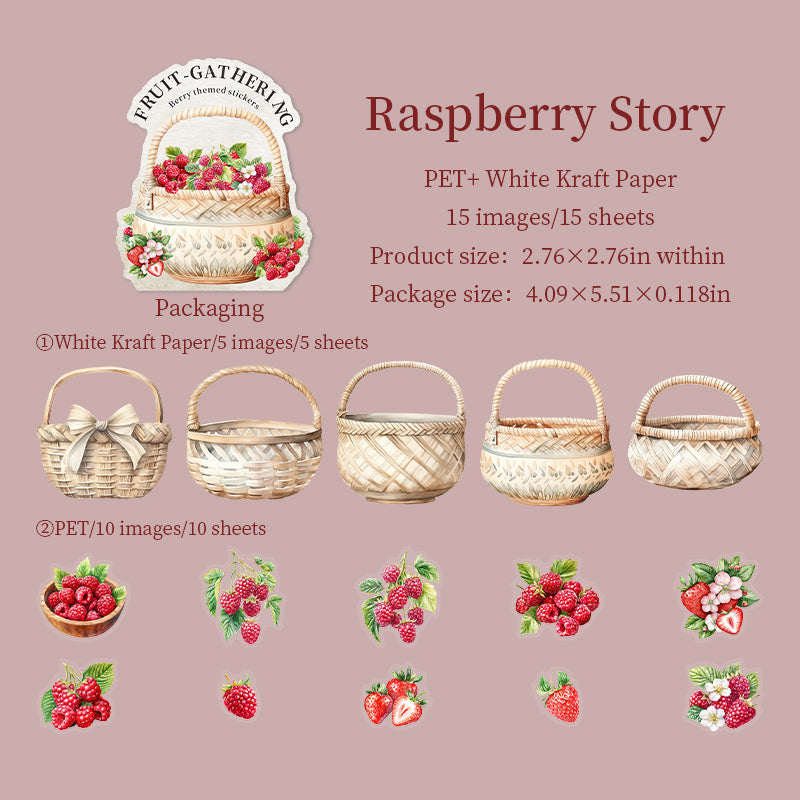 15pcs basket fruit sticker pack (S25101609)