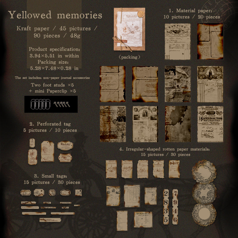 90pcs retro sticker+paper pack (P25092409)