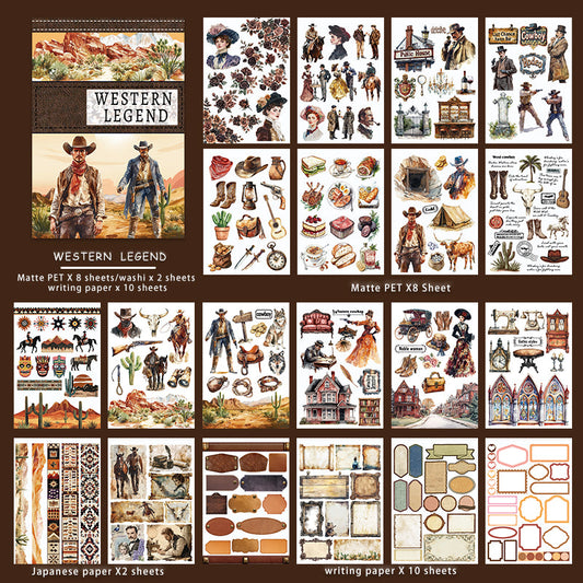 20sheets western legend sticker book (TZB25103102)