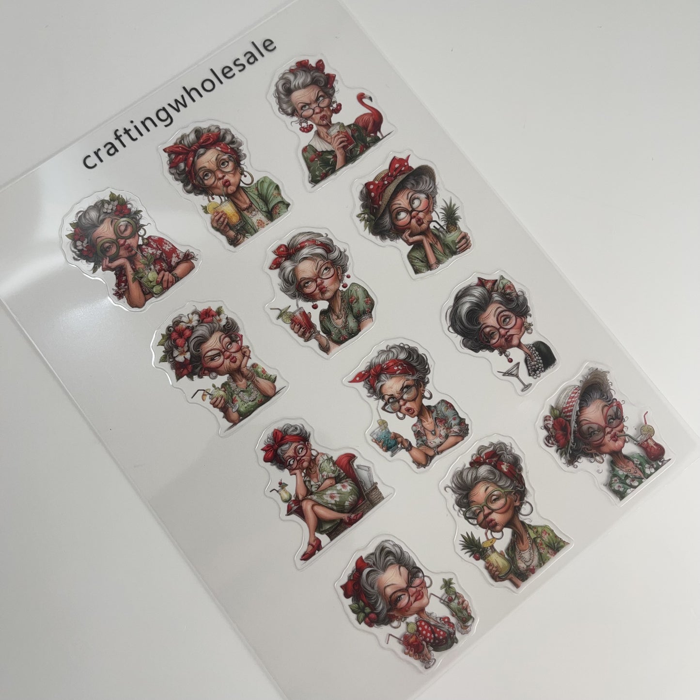1pc Exclusive drink lady PET-stickers A5 size (S26011304)