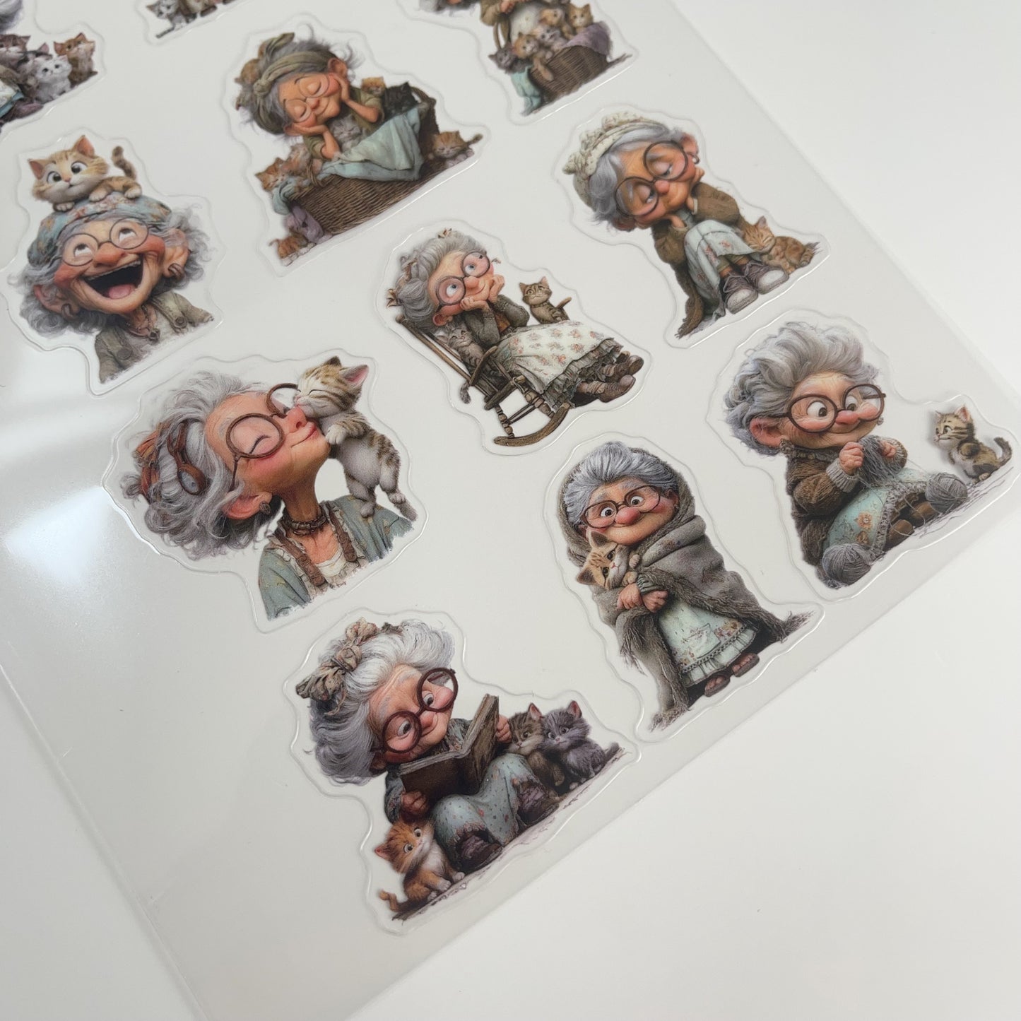 1pc Exclusive lady and cat PET-stickers A5 size (S26011305)