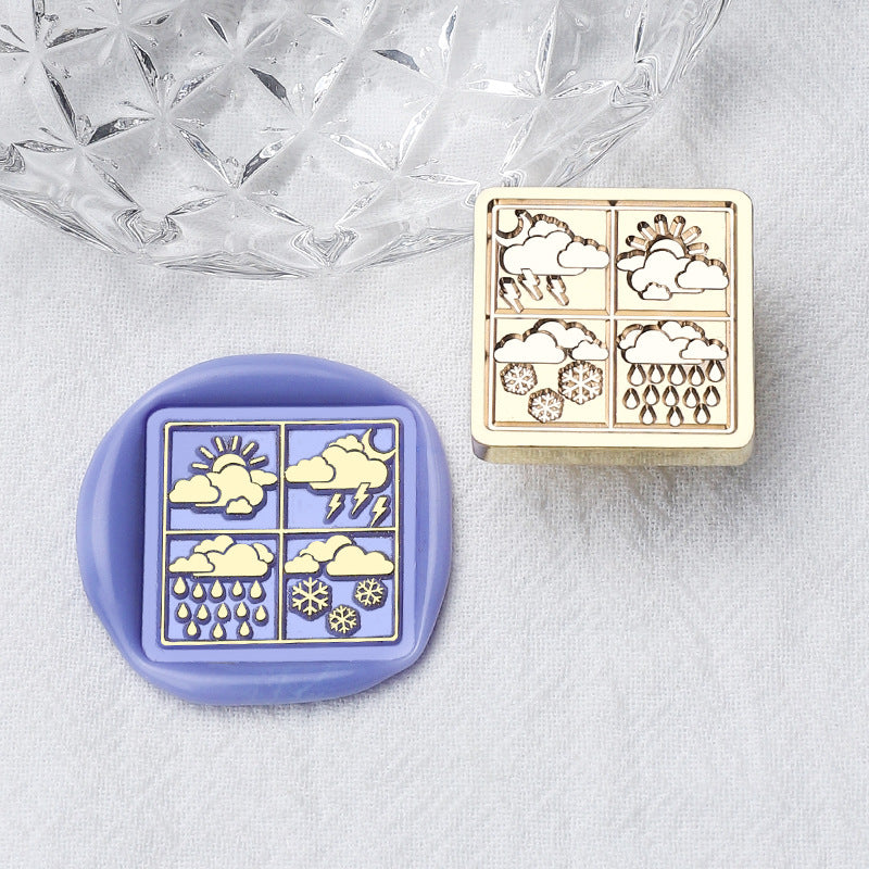 1 st 2,5 cm fyrkantig vaxsigillstämpel med 4 sektioner (MLZ25042306)