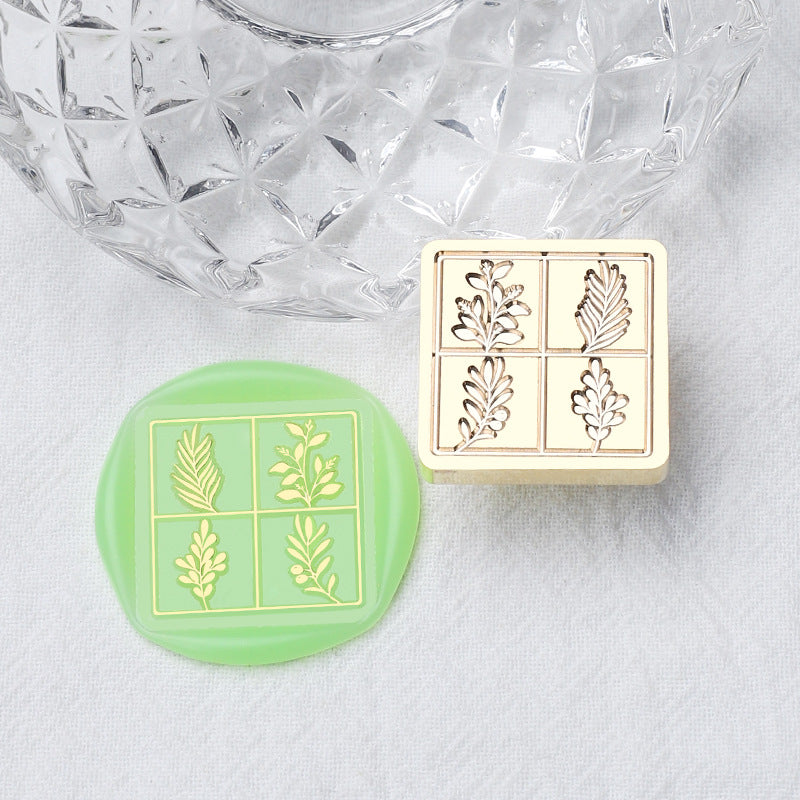 1 st 2,5 cm fyrkantig vaxsigillstämpel med 4 sektioner (MLZ25042306)