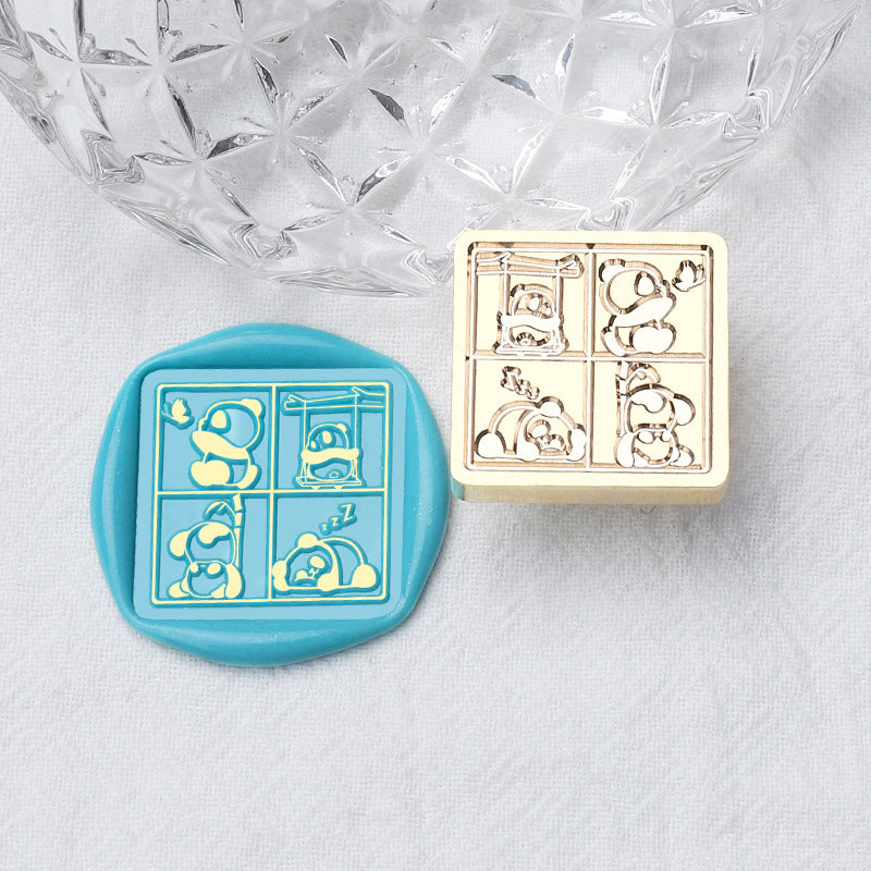 1 st 2,5 cm fyrkantig vaxsigillstämpel med 4 sektioner (MLZ25042306)